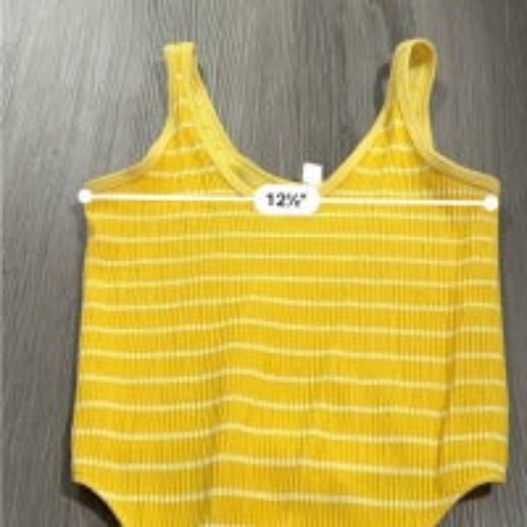 Urban Outfitters Out From Under Yellow & White Striped Thong Bodysuit Size M/L - Picture 10 of 11